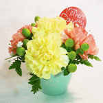 陶器フラワーアレンジメントS（ビタミン）